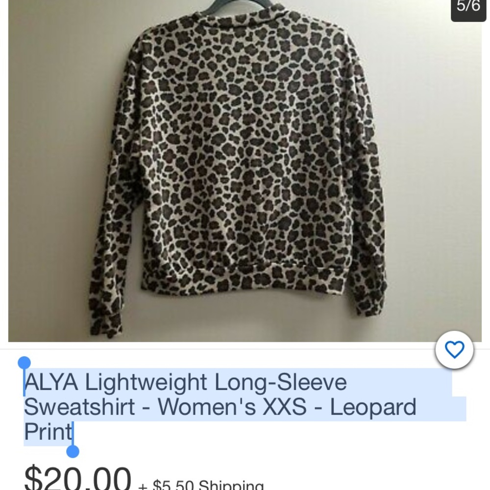 ALYA Lightweight Long-Sleeve leopard Sweatshirt - Picture 6 of 6